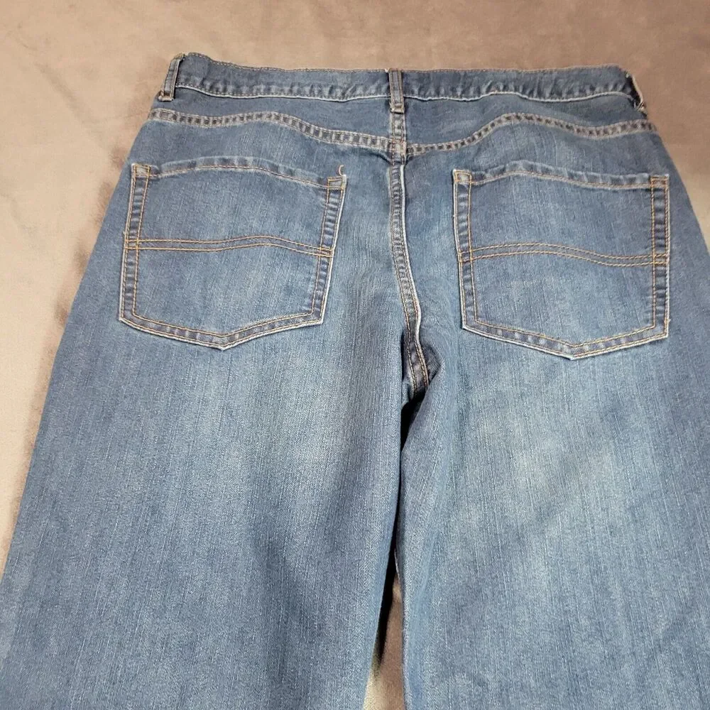 Childrens Place Jeans Boys 16 Husky‎ Blue Relaxed Bootcut Adjustable Denim Pants